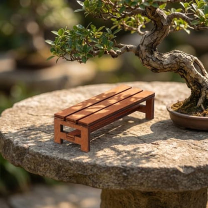 Homoyoyo 3pcs Miniature Wooden Bench Set - Dollhouse Furniture Mini Chairs 1:12 Scale Wooden Park Chair Furniture Accessories for Fairy Garden, Photo Backdrop and Bonsai Landscape Decor