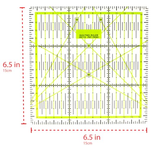 Craft County Acrylic Sewing Rulers – Transparent Measuring Tools for Sewing, Quilting, and DIY Crafts – Square - style: Square