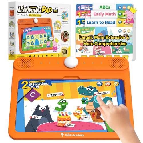 Think Academy Interactive Learning Pad with Flash Cards for Kids Ages 3-5