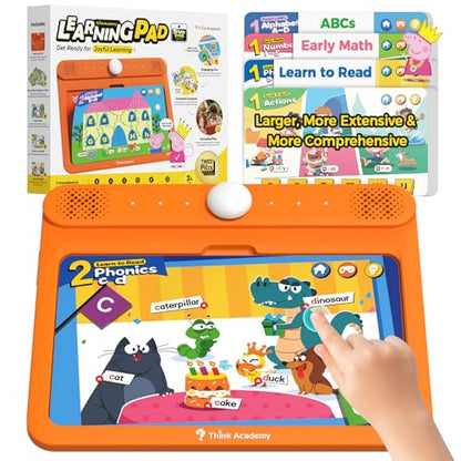 Think Academy Interactive Learning Pad with Flash Cards for Kids Ages 3-5