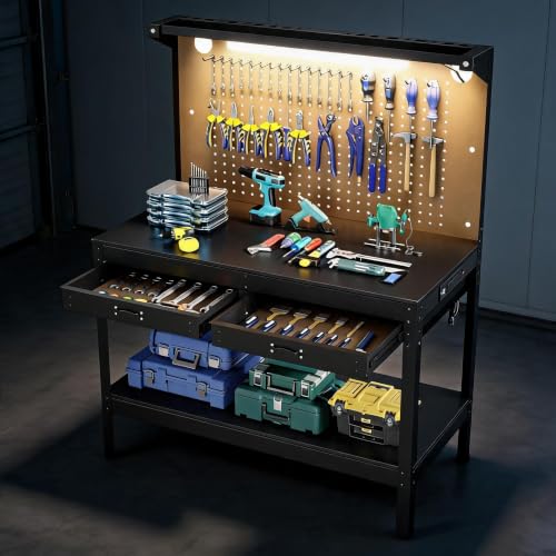 48 in Heavy-Duty Garage Workbench Work Table with 2 Drawers