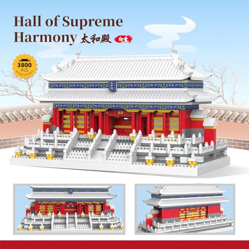1801Pcs Chinese Architecture Micro Building Bricks Model Kit for Adults – Detailed Architectural Display Model – Ages 14+