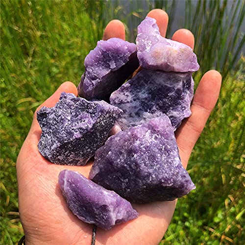 Zenkeeper 1 Lb Large Rough Purple Mica Stone Raw Lepidolite Crystal Stone Natural Purple Crystal Stone Mineral Specimen Gemstone Healing Crystals and Stones - color: Purple Mica Stone