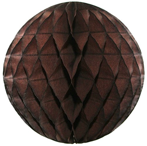 Brown Honeycomb Balls, Set of 3 (12 inch, 8 inch, 5 inch) - color: Brown