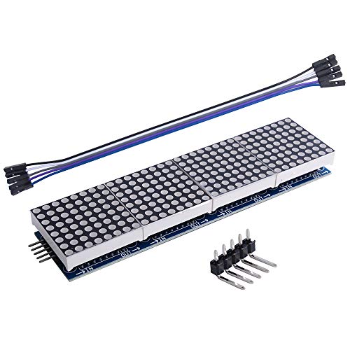 GeeekPi 2Pack MAX7219 8 x 32 Dot Matrix MCU 4 in 1 LED Display Module for Arduino Raspberry Pi (Red)