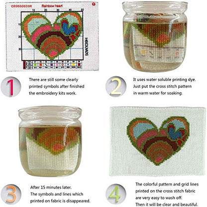 Cross Stitch Stamped Kits Pre-Printed Cross-Stitching Starter Patterns for Beginner Kids or Adults, Embroidery Needlepoint Kits (Dolphin 17.7×17.7 inch) - color: Dolphin, 17.7×17.7 inch