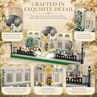 Neoclassical Garden Square Micro Mini Building Block Set - color: White
