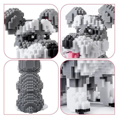 Schnauzer Dog 7100 Piece Micro Building Blocks Set for Teens & Adults Advanced 3D Construction Kit, STEM Fine-Motor Skill Toy, Birthday &, Family Indoor Creative Play - color: Schnauzer Dog