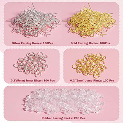 Hypoallergenic Earring Hooks for Jewelry Making, 600 Pcs Earring Making Kit