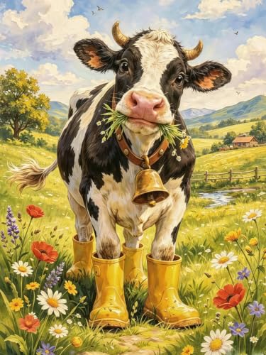 BYGFHLYW 5D Cow Diamond Painting Kit for Adults, Animal Diamond Art Kits - color: KM1230-1