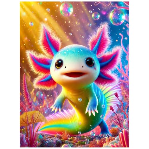 Axolotl Diamond Art Kits for Adults, Diamond Painting Kits 12x16 inch - color: Axolotl