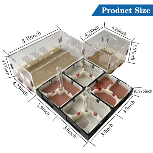 Ant Farm Nest Science DIY Terrarium Kit Care for Live Ants Ant Habitat with Water Tower Nurturing Room and Comprehensive Observation - size: 12