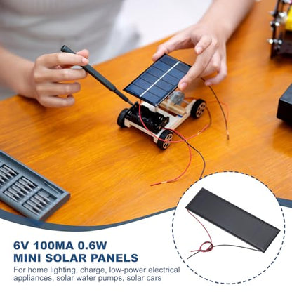 MECCANIXITY 5 Pcs 6V 0.6W 100mA Mini Solar Panels, Small Polycrystalline Solar Cell Panel with 2 Cable for DIY Electric Toy Materials Kits Charger, 120mm x 38mm - style: 6V 0.6W 100mA