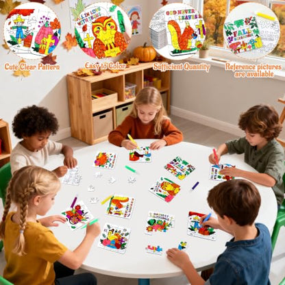 Thanksgiving Fall Crafts for Kids Religious Art Activities Blank Puzzle Toy - color: Fall Thanksgiving Christian Colorful