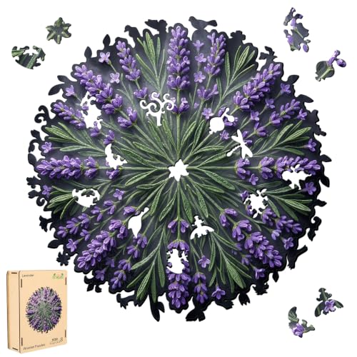 Beautiful Lavender Wooden Puzzle for Adults, Floral Art Jigsaw Puzzles - color: Lavender, size: 200pcs