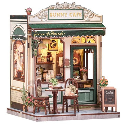 Cutefun Book Nook Kit - DIY Miniature Dollhouse Kit for Adults and Teens - color: Sunny Cafe