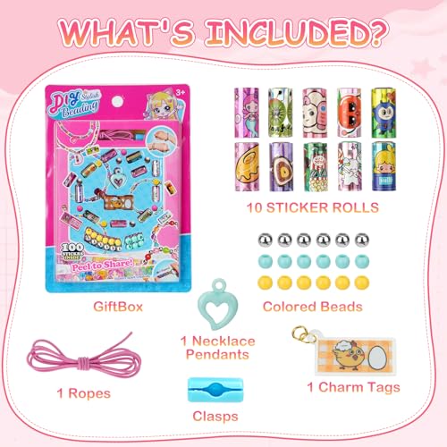 LUKAVIR Bracelet Making Kit, 100PCS Beads and Charm Set - color: 100 PCS