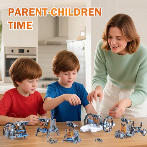 Solar Robot Building Kit, 12-in-1 STEM Robotic Toys for Kids Age 8-12 - color: Grey