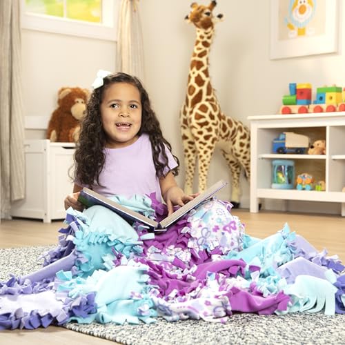 Melissa & Doug Created by Me! Butterfly Fleece Quilt No-Sew Craft Kit (48 Squares, 4 feet x 5 feet)