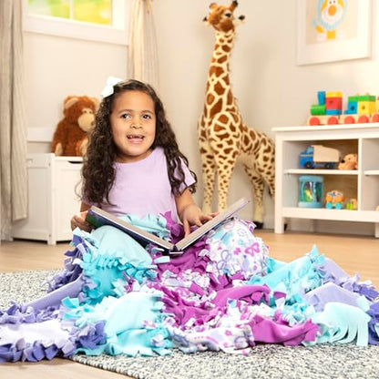 Melissa & Doug Created by Me! Butterfly Fleece Quilt No-Sew Craft Kit (48 Squares, 4 feet x 5 feet)