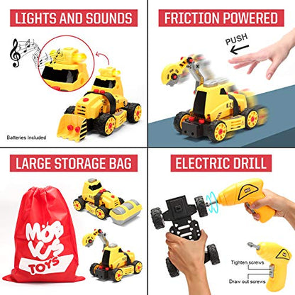 Mobius 7-in-1 Take-Apart Construction Truck Set with Drill, Ages 3+ - color: 7 in 1 Construction Playset