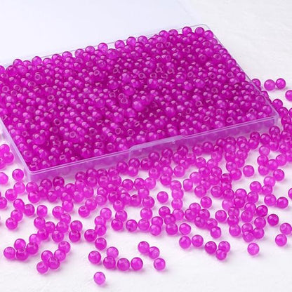 500Pcs Pink Red Glass Beads for Jewelry Making Kit - color: Pink Red