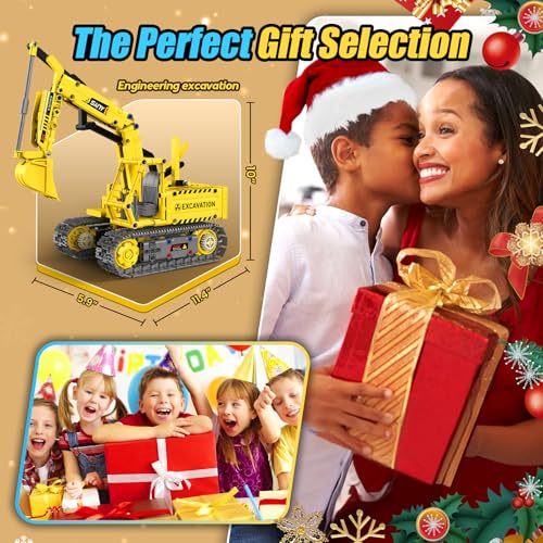 Robot Building Kits, 5-in-1 Stem Toys for Boys Age 8-14, APP & Remote Control Excavator Kids Construction Toys, Programmable Erector Sets, Educational Robotic Kit Gifts for Girls Boys (555 PCS) - style: 5-In-1
