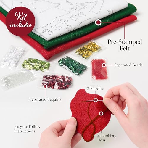 Bucilla Felt Applique 18" Stocking Making Kit, Wintertime Buddies, Perfect for DIY Arts and Crafts