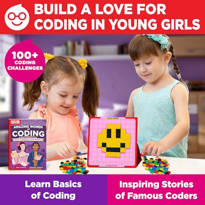 Doctor Jupiter Girls' First STEM Pixel Art Kit for Kids Ages 5+ - style: Girls' Brain Craft: 5+