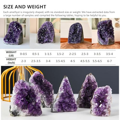 Amethyst Crystal Geodes Purple Crystals Rock Cluster Quartz Raw Healing Crystals 0-0.5LB - size: 0 Pound to 0.5 Pound