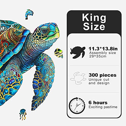 Mys Aurora Wooden Puzzles, Sea Turtle Jigsaw Puzzles 300 Pieces - color: Ocean Turtle, size: 300 Pieces