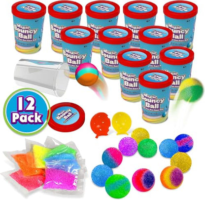 Creative Kids DIY Magic Bouncy Balls - 12 Cup Party Pack, STEM Science Toys - color: 12-Pack Edition