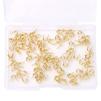 BEADIA 14K Gold Plated End Caps Non Tarnish 3x6mm 200pcs for Jewelry Making Findings - color: End Caps 14K Gold, size: 3x6mm
