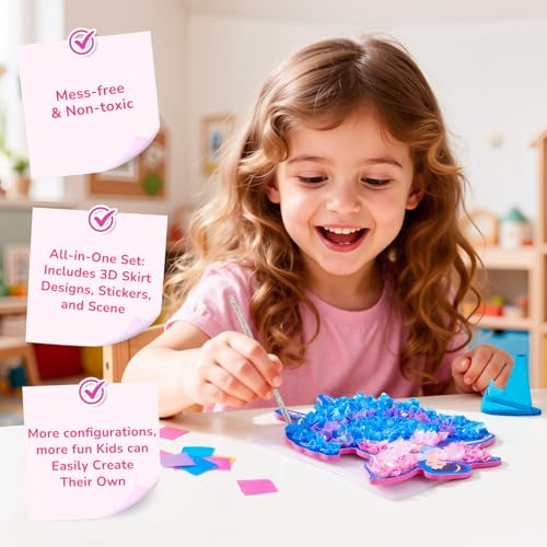 JoyCat Poke Art Kit for Girls, 3D Princess Craft with Fairy Tale Castle - color: Fairy Tale Princess Kit