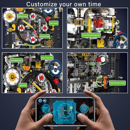 Kindazon Large Clock Building Set (3181+ PCS), Trendy Clock Building Blocks Set - Traditional Mechanical Construction, Desktop Decorative Ornament, Gift for Mechanical Lovers