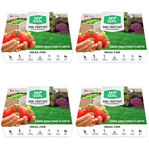 MySoil Soil Test Kit 4 Pack, Unlock Your Lawn & Garden Potential, Complete & Accurate Nutrient and pH Analysis with Recommendations Tailored to Your Soil and Plant Needs - size: 4 Kits