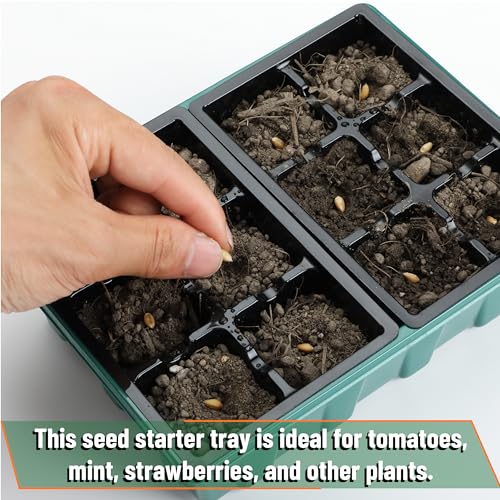 Mr. Pen- Seed Starter Tray Kits, 6.6"x4.6", 10 Set, Total 120 Cells - size: 12-Cells 10-Pack