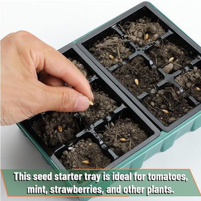 Mr. Pen- Seed Starter Tray Kits, 6.6"x4.6", 10 Set, Total 120 Cells - size: 12-Cells 10-Pack