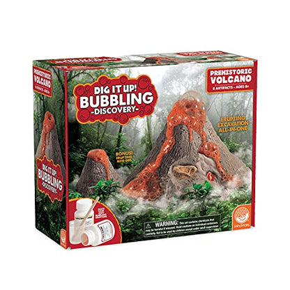 MindWare Dig It Up! Bubbling Discovery: Prehistoric Volcano Fossil Dig Kit – Make the Volcano Erupt and Then Excavate 7 Artifacts – Educational Activity for Kids & Teens – Ages 8 & Up