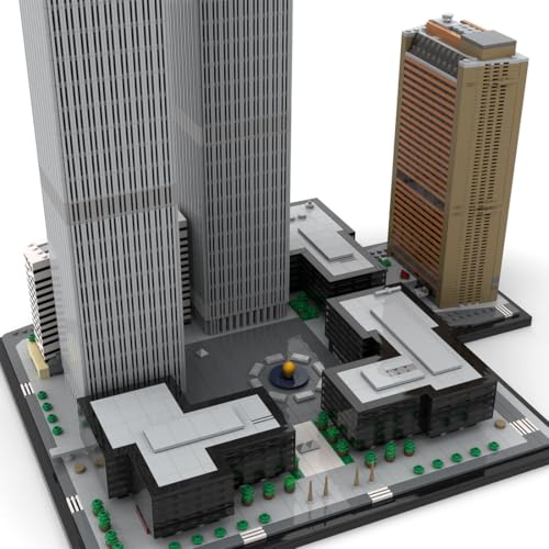 MOC-177998 World Trade Center Building Blocks Set, 1/800 World Famous Architecture Landmark NY City Skyline Construction Toy for Adults, Designed by bru_bri_mocs, 7121PCS