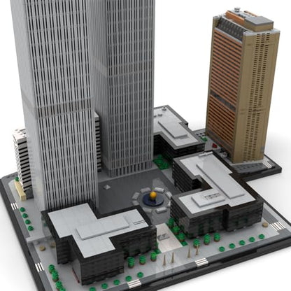MOC-177998 World Trade Center Building Blocks Set, 1/800 World Famous Architecture Landmark NY City Skyline Construction Toy for Adults, Designed by bru_bri_mocs, 7121PCS