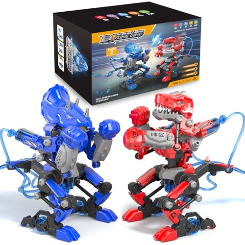 Hydraulic Boxing Bots Building Kit, STEM Educational Fighting Game Set, 2-Player Battle Robot Toy for Kids, Cool Birthday Gift for Boys Age 8+