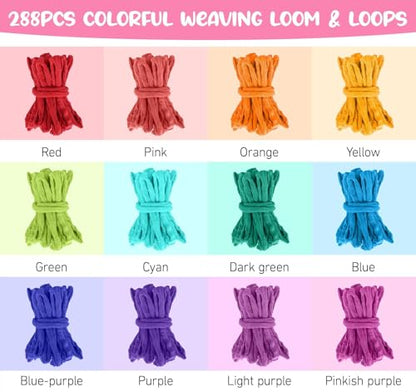 BLISSIQUEE Weaving Loom Kit for Kids – 288 Loops Potholder Craft Gift - color: Weaving Looms