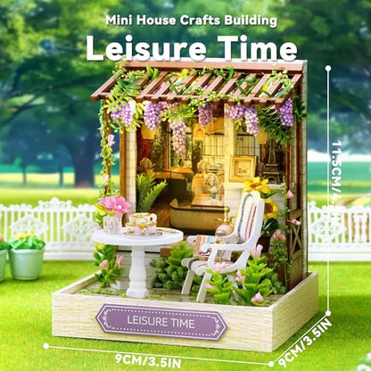 Flever Dollhouse Miniature DIY House Kit Creative Room with Furniture for Romantic Artwork Gift (Leisure Time) - color: Leisure Time