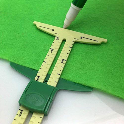 HONEYSEW 5-in-1 Sliding Gauge Measuring Sewing Tool with Free Seam Gauge Ruler - color: Style 1