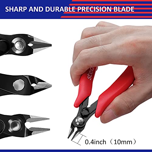 stedi 5.3-inch Model Nipper, with Sharp Double-Edged Blades,Plastic Model Tools,Used for Gundam Plastic Model Repair, Clean Cutting and Precision Cutting, Red - style: Double-edged (Red_for Beginners)