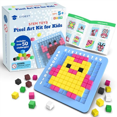 STEM Toys Pixel Art Kit for Kids - Arts and Crafts Gift for Boys & Girls 5+