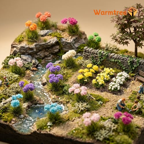 Warmtree 63 Pcs Miniature Colorful Flower Cluster DIY Static Grass - color: Color C