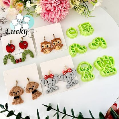 6pcs Animal Shape Polymer Clay Cutter Sets, Spring Clay Cutters for Clay Jewelry, Clay Cutters for Earrings Square, Jewelry Earrings Making