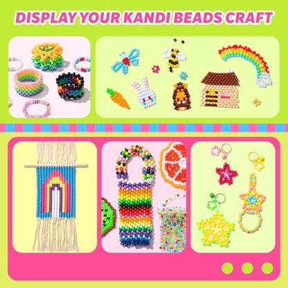 Simetufy 10000PCS Pony Beads Bulk, 48 Colors Kandi Bracelet Making Kit - color: 48colors-10000pcs